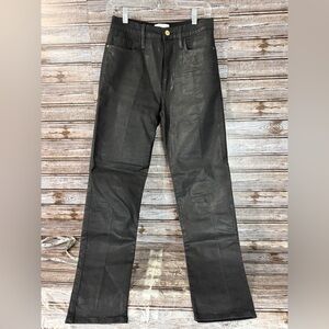 FRAME Le Sylvie Slender Straight Coated black jeans size 28
